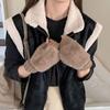 Soft Half-Finger Gloves Windproof Plush Gloves Fashionable Knitted Gloves  Winter
