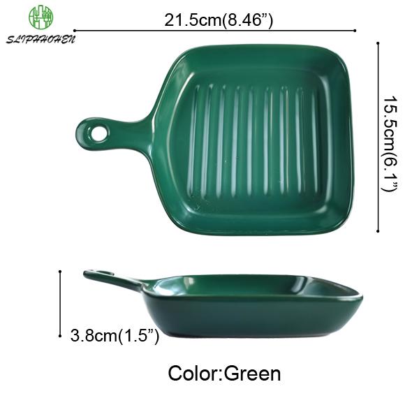 Nordic Matte Square Ceramic Baking Tray Domestic Baked Rice Bowl Microwave Oven Baking Dish Tableware Dinner Plate