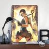 Lara Croft Tomb Raider Poster Customized Wall Art Vintage Metal Signs Retro Tin Plaque for Man Cave Bedroom Decorations Decor