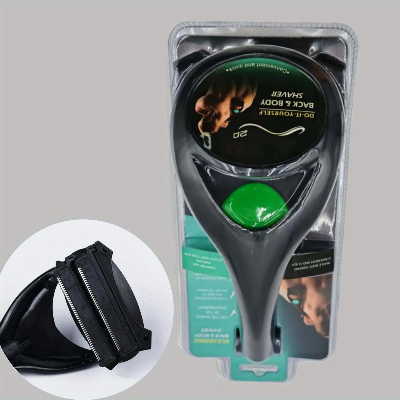 Mix Green Professional Women/Men s Back Hair Removal Kit with Suction Cup Mount and Cleaning Brush—Wet/Dry Body Trimmer, Includes 2 Replacement Blades Back Hair Shaver зелёный
