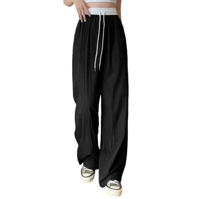 

ZANZEA Women Casual Elastic Waist Drawstring Loose Pants S чорний