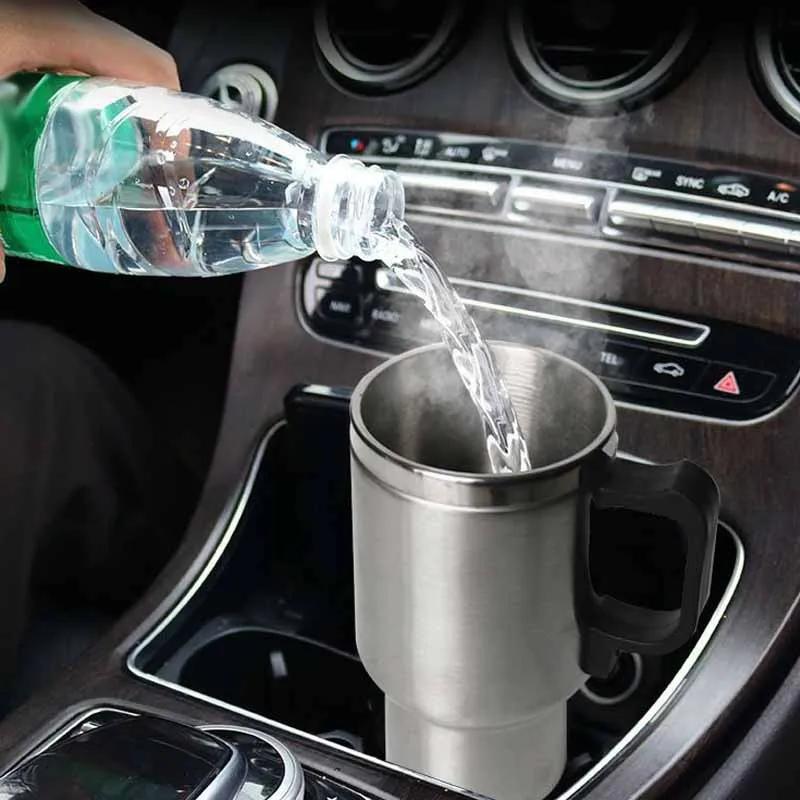 12V 500ML Auto Wasserkocher Auto Heizbecher Edelstahl Thermos Heizung Wasserflasche Auto Wasserkocher Thermos für Wasser Tee Milch