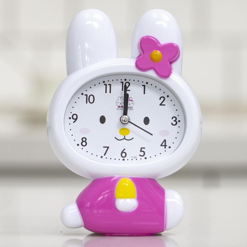 Cute Little Rabbit Cartoon Alarm Clock Boy Girl Child Student Using Lazy Small Alarm Clock Bedside Small Alarm Clock