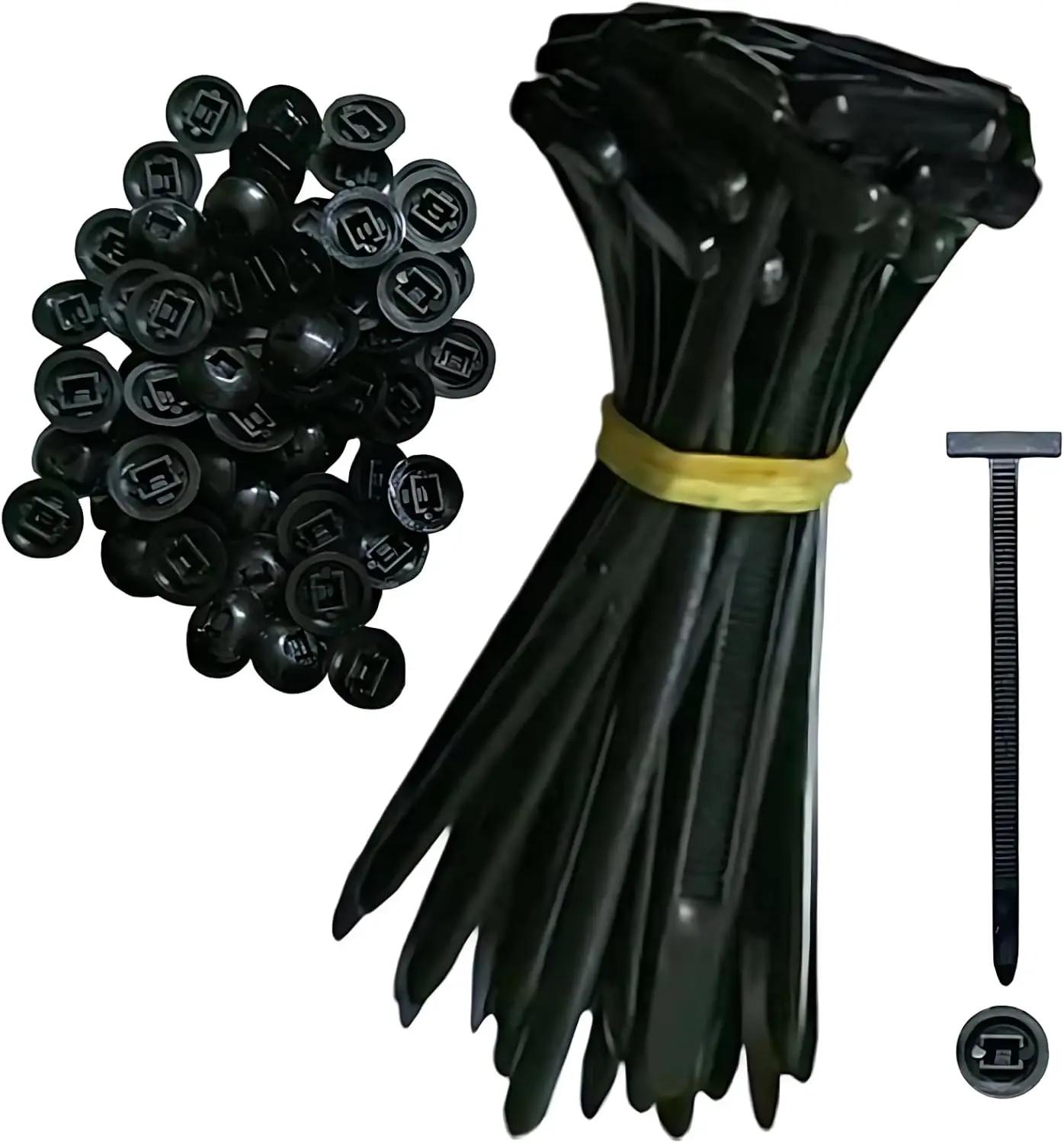 

100PCS Nylon Universal Cable Tie Buckle Heavy Duty Self-Locking Zip Ties Holder with Pin Fasteners Car Body UV Resistant Zipties