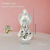 LED Lighted Guardian Angel Figurine with Floral Accents Battery Operated Angel Statue with Glowing Star, Sympathy & Birthday Gift for Grandma, Aunt &