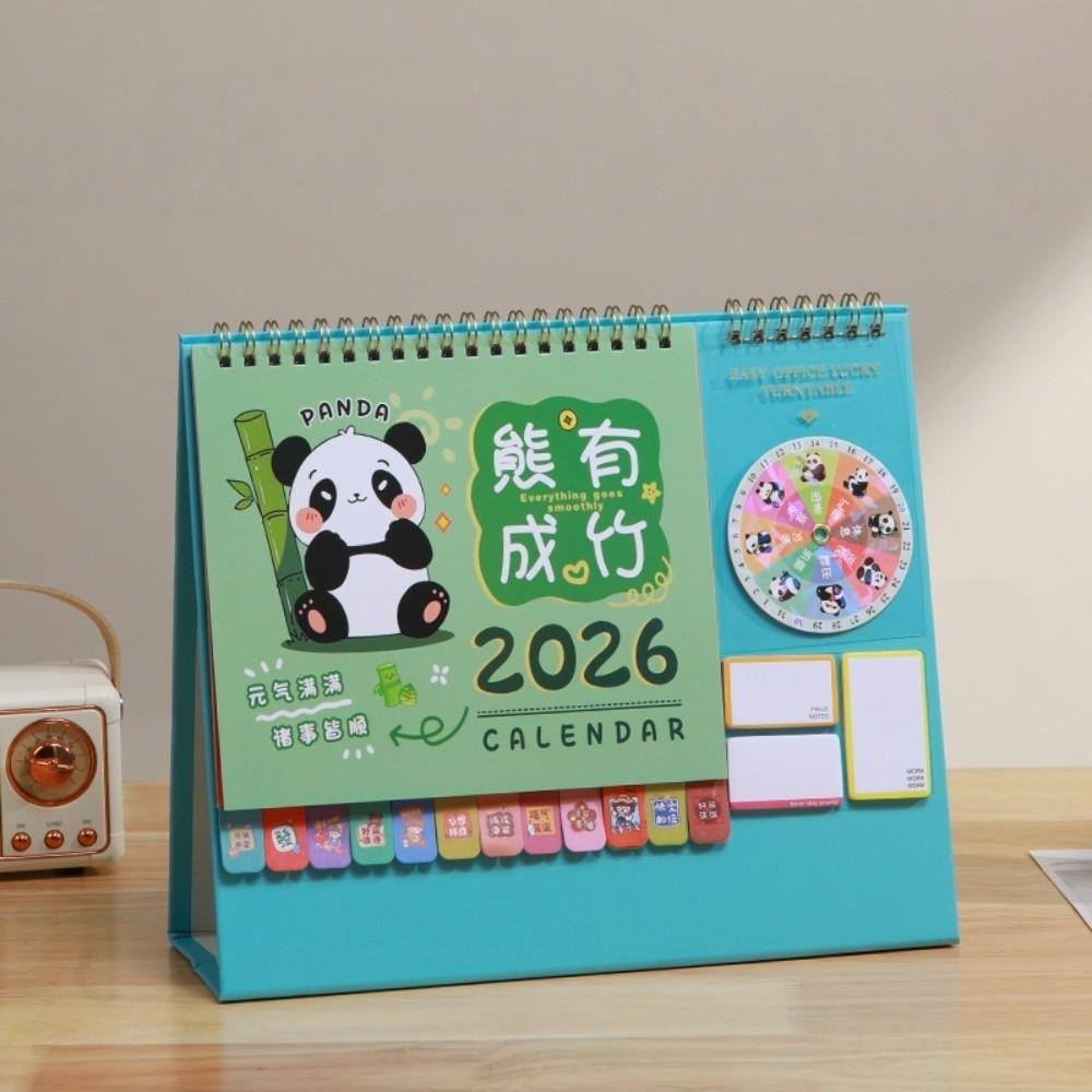 Coil Binding 2026 Desk Calendar Month Date Display Standing Flip Calendar Daily Planning
