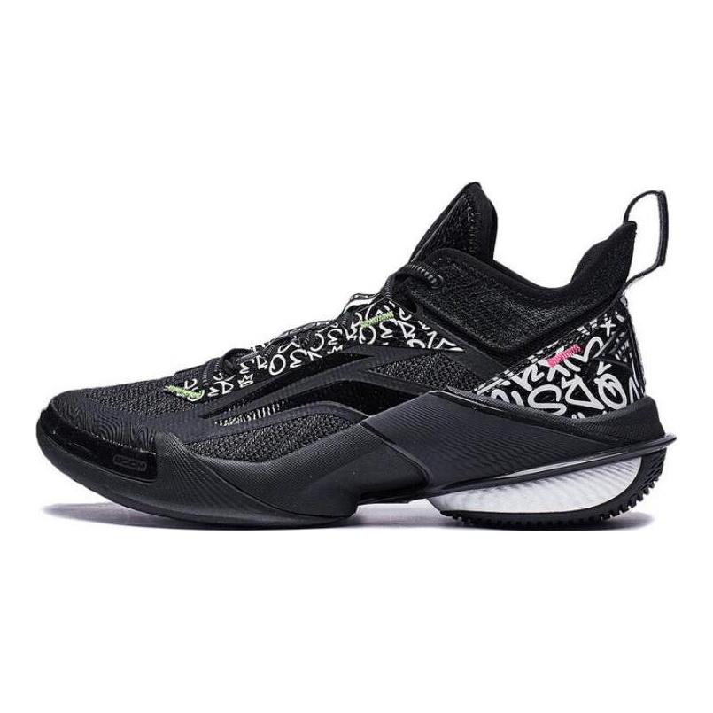 Li Ning Power 10 Mid top Performance Basketball Shoes Men's Black ABAT089-7