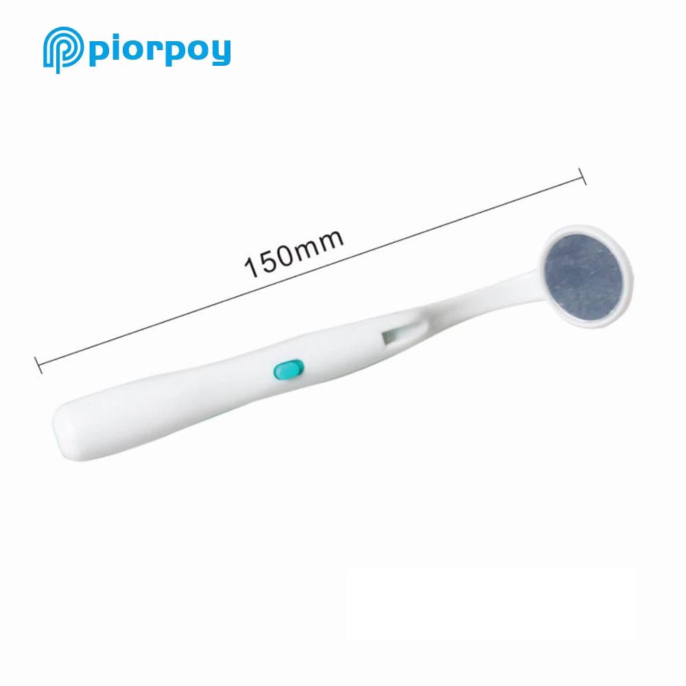 PIORPOY Dentistry Material LED Light Super Bright Mouth Mirror Dentist Oral Super Bright Anti-fog Mouth Mirror Tooth Exam Tool