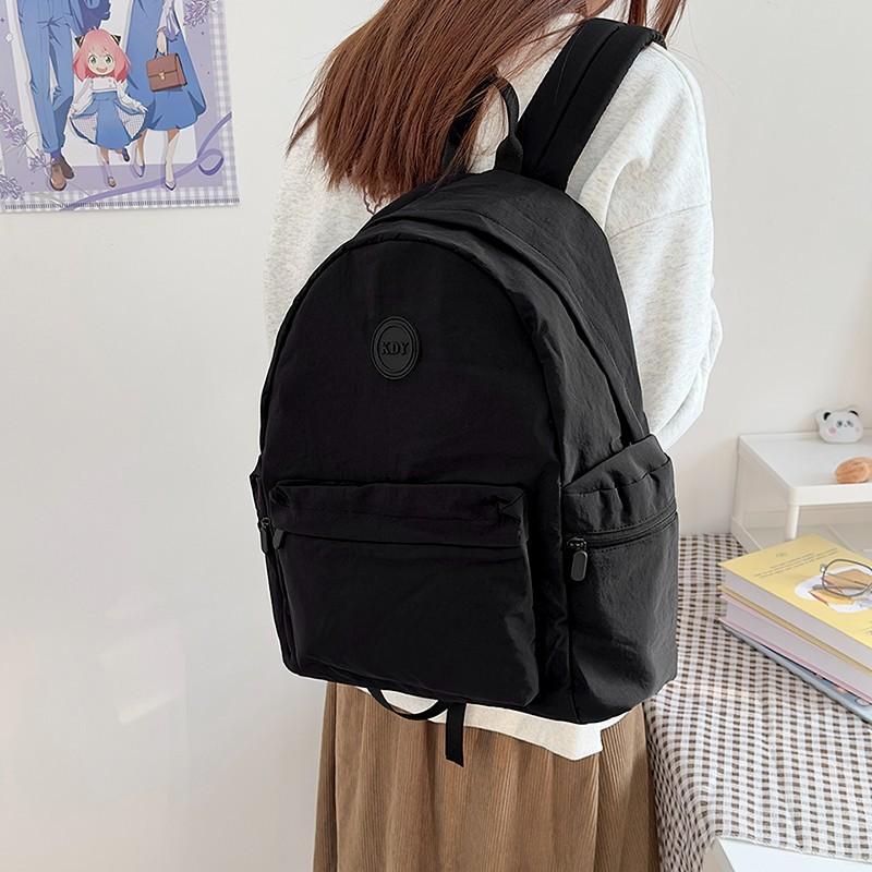 New Schoolbag Fashionable Commuter Versatile Backpack Japanese Simple Solid Color Junior High School Students College Style Backpack
