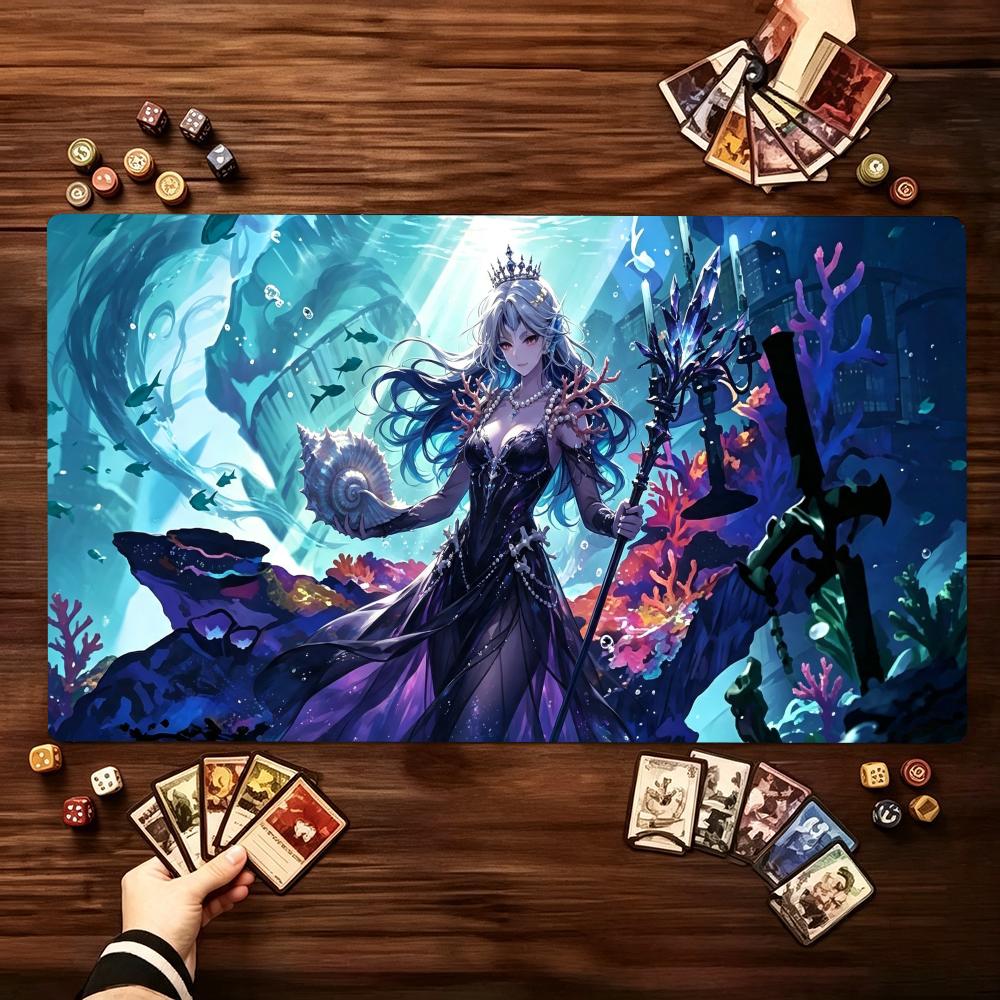 Underwater Beauty Art Large Extended Gaming Playmat Non Slip Rubber Smooth Desk Mat For Card Game Tabletop Gaming Pc Laptop