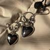 Sweet Bowknot Big Heart Pendant Keychain Fashion Silver Color Charm Keyring Bag Charm Car Keys Holder for Handbag Bag