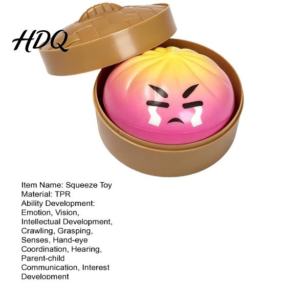 Sensory Stress Relief Toy Steamed Bun Squeeze Soft TPR Fidget Portable Fun Slow Rising Vent for Kids And Adults Office Desk Reliever