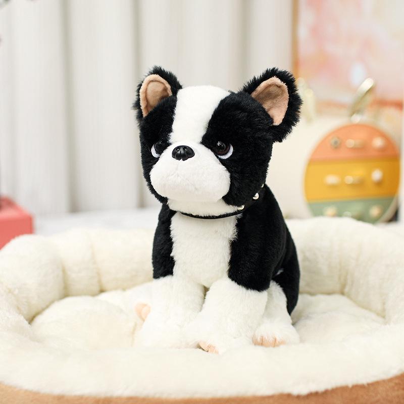 Cute Husky Schnauzer Shar Pei Plush Dog Doll in Boy Outfit