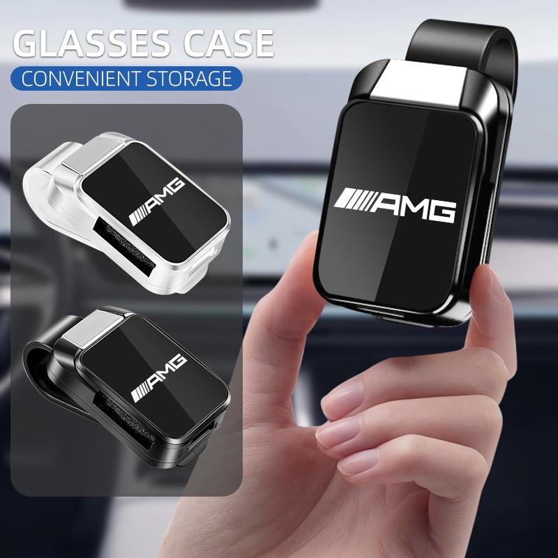 NSY2   Car Stickers Car Eyeglass Holder Glasses Storage Clip Sunglasses Holder with Sponge Protection for Mercedes Benz AMG GLE GLS CLA