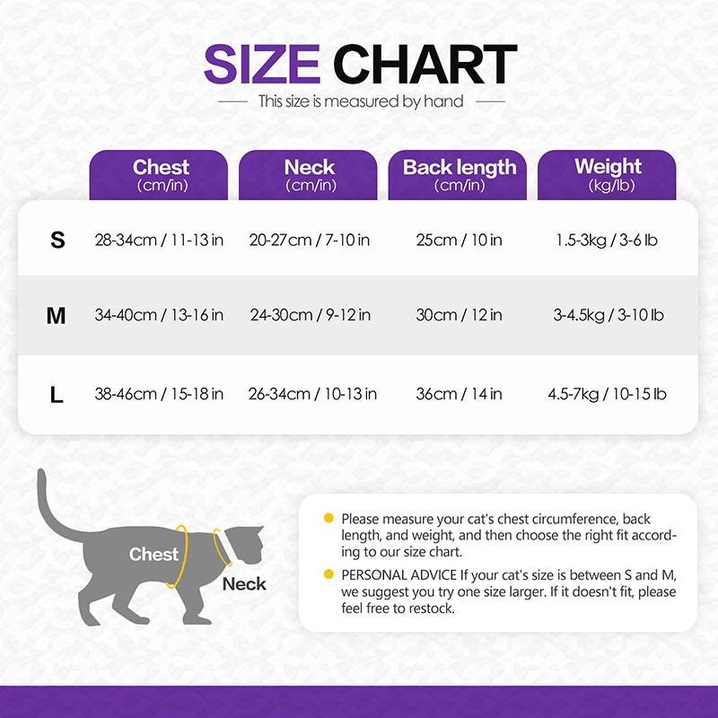 Classic Sweet Plaid Pet Surgery Garment for Cats Easy To Wear Adjustable Comfortable Cotton Cat Recovery Onesie Mascotas Gatos