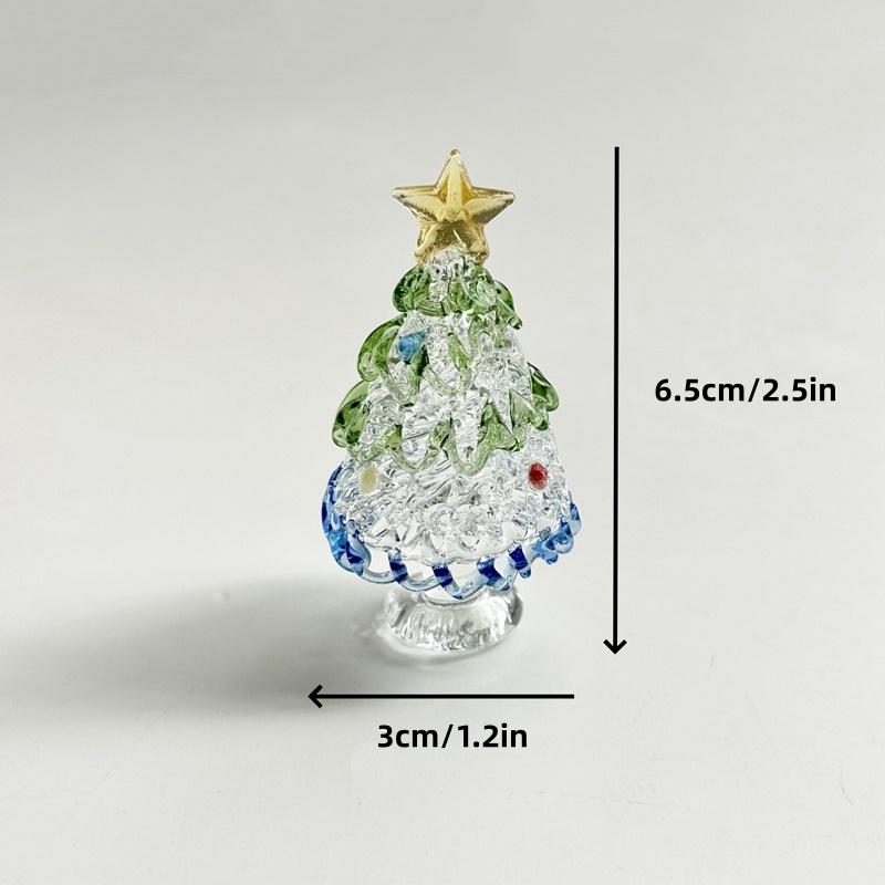 Creative Christmas Tree Miniature Glass Sculpture, Handcrafted Blown Glass Art, Collectibles and Christmas Gifts