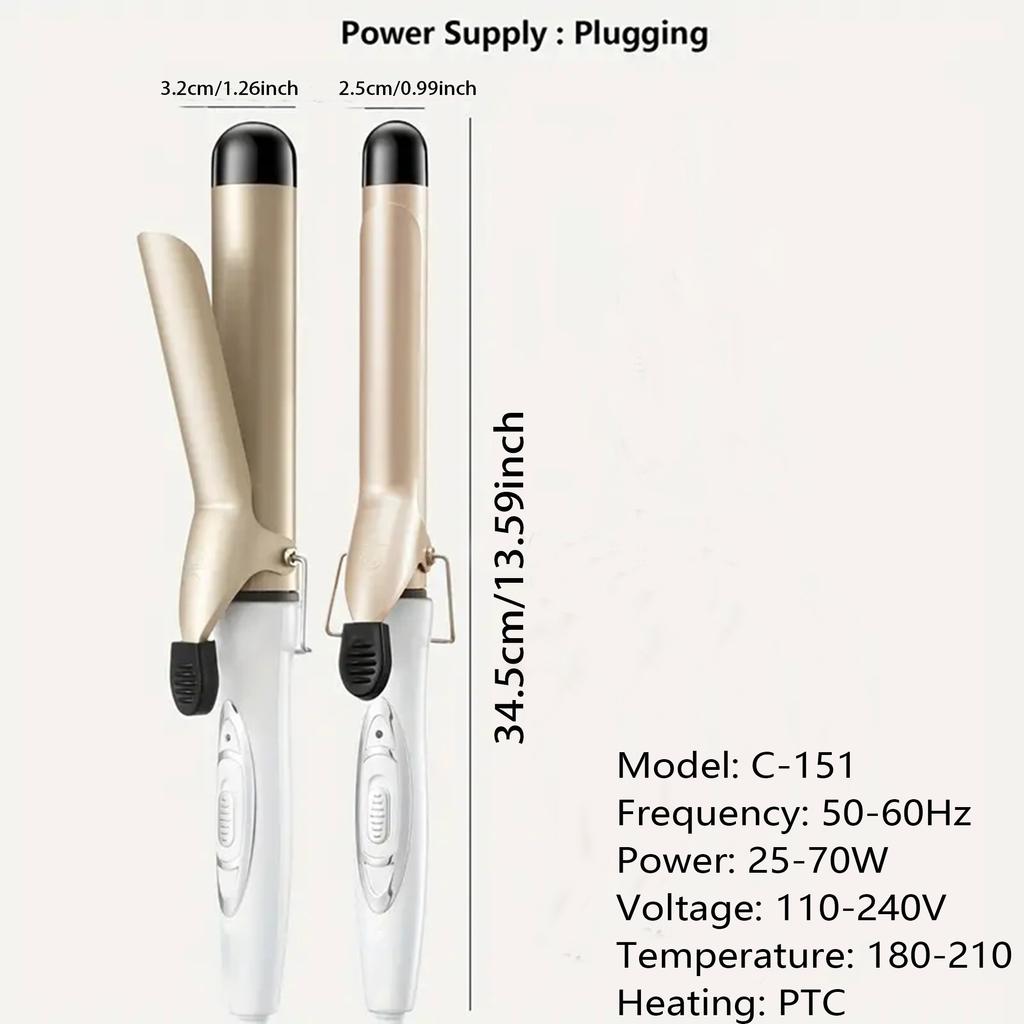 1pc 25mm/32mm female electric curler, curling stick, portable curling stick, adjustable temperature hairstyle tool