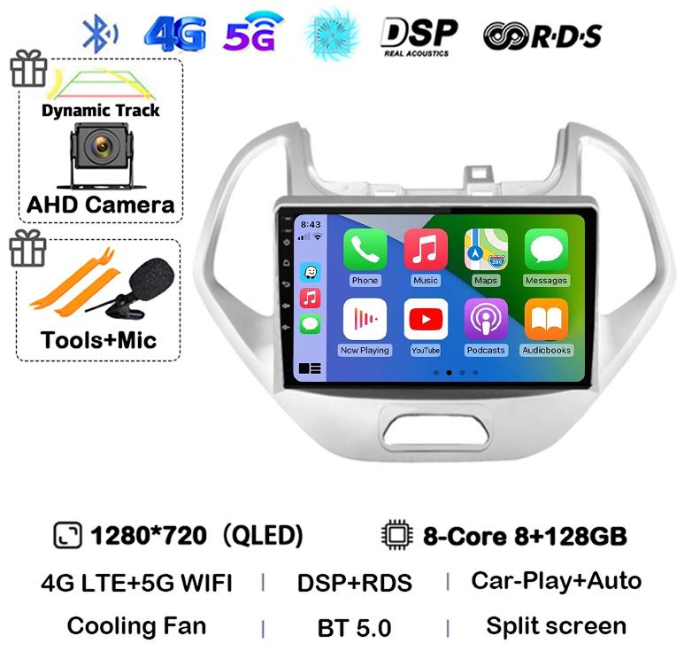 Android 14 Carplay Auto 4G WIFI For Ford FIGO KA 2015 2016 2017 2018 2019 2020 Car Radio Multimedia Stereo Video Player GPS DSP