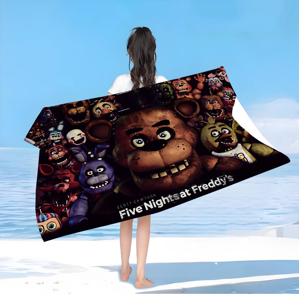 F-FNAF Five-nights-At-Freddys Mikrofaser Strandtuch Saugfähig Schnelltrocknend Weich Yoga Schwimmen Urlaub Bergsteigen Handtuch