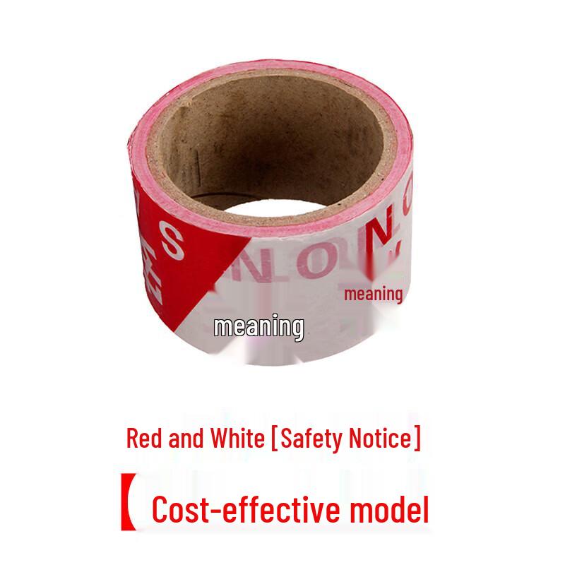 Red & White Disposable Safety Warning Tape 50M