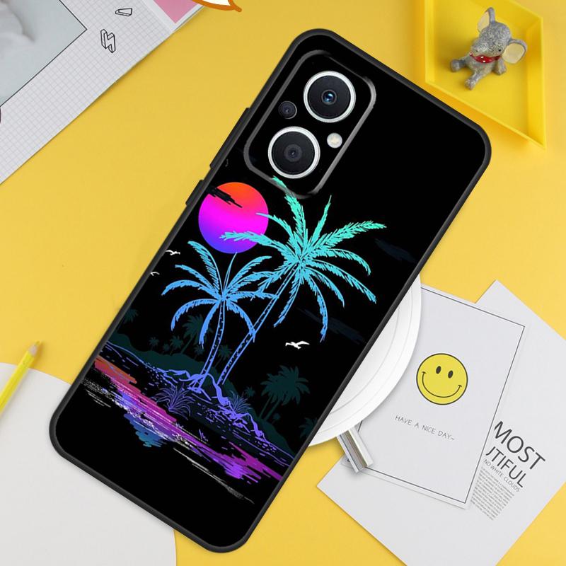Retrowave Neon Palms Tree Case For OPPO Reno 4Z 5Z 2Z 8T 4 5 6 7 8 Lite 10 OPPO Find X2 Lite X3 Neo X5 X6 Pro Cover