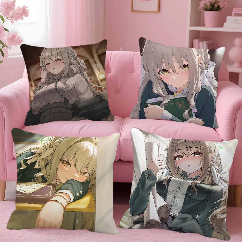 Sakurai Miyo Blue Archive Game Pillow Case Square Pillow Bedroom Sofa Leisure Comfort Cushion Car Home Decoration