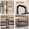 Kitchen Under Sink Adjustable Pot Rack Multifunctional Dish Pans Snacks Cookware Storage Rack Countertop Cabinet Storage Basket