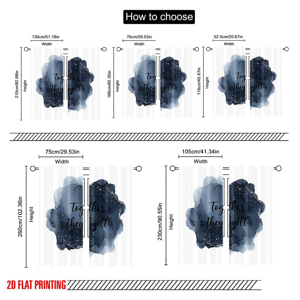 2pcs 2D Flat Printing Curtain Together They Built Life 100% Polyester Fabric Without Electricity Party Decorations for Indoor