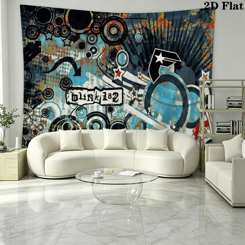 Blink-182 Wall Tapestry Aesthetic Wall Hanging Printed Fabric Blanket Decorative Tapestries for Bedroom Living Room Home Decor