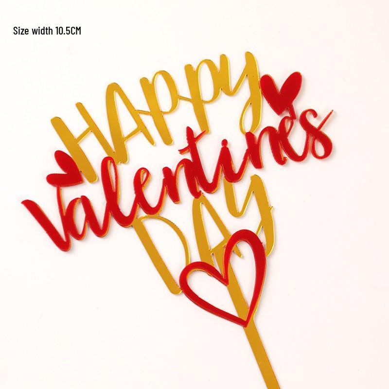 

214 Valentine s Day Love Cake Topper - Acrylic Heart & Strawberry Decor 2025