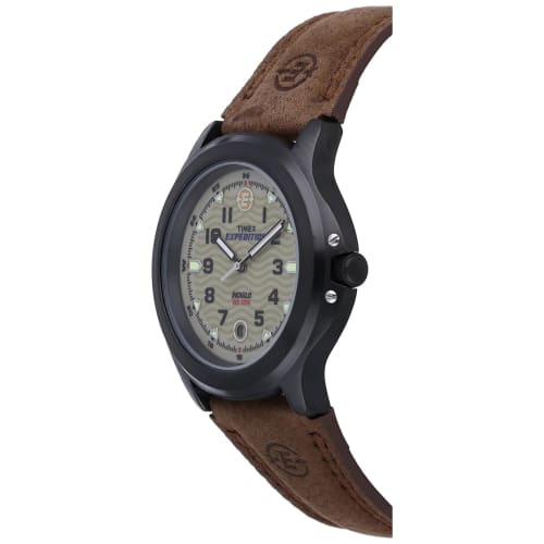 Timex Mens Expedition Brown Leather Strap Watch