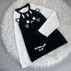 TrendHub Spring Subculture Sweet Cute Long Shirts Print Long-sleeved Loose T-shirt Woman Y2k Black White Kawaii 2000s Blouse