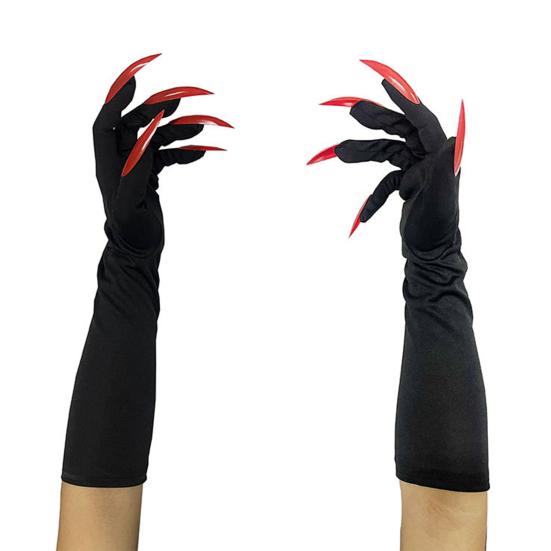 Halloween Gloves Long Section Ghost Claw Gloves Cosplay Gloves with Long Nails for Role-playing Costume Party Dress-up