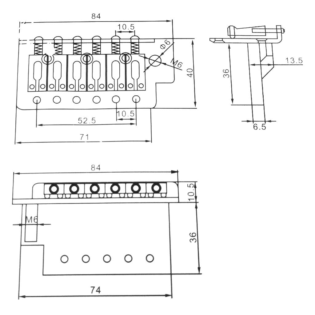 6 Strings Guitar Bridge Saddle Tailpiece for Electric Guitar Standard Tremolo Bridge Set Musical Instrument Accessories