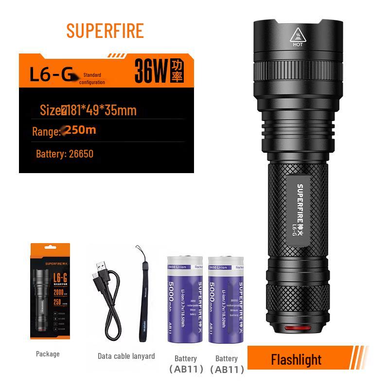 Shenhuo L6 High-Power Rechargeable LED Flashlight