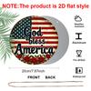 2D Flat, 1pc Heavy-Duty Retro God Bless America Round Metal Sign - Vintage Aluminum Wall Decor Suitable for Home, Office, Garage, 4th of July Gift