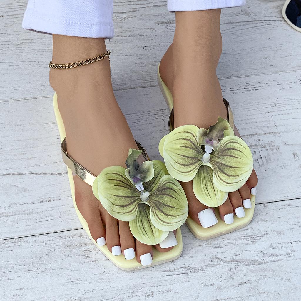 Butterfly Orchid, Flowers, Flip Flops, Beach, Beach Shoes, Girls, Vacation, Leisure, Sandals, Flat Slippers