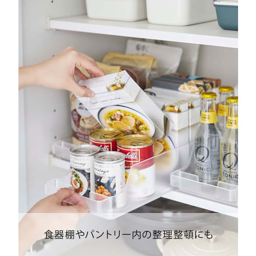 Yamazaki Tower Refrigerator Can Storage, White, Approx. W37.5 x D14 x H8.2cm, 5766, for Refrigerator Storage