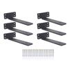 Suporte de prateleira de 6 peças, 8 polegadas, preto, resistente, ferro, forte carga, suporte de prateleira flutuante para casa