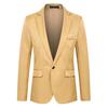 Men Blazer One Buckle Turndown Collar Long Sleeves Solid Color Plus Size Slim Fit Suit Jacket for Office