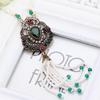 Lebendige Farbe türkische Frauen Vintage Strang Samenkorn Halskette Blume lange Anhänger Pullover Kette Böhmen antike Hochzeit Schmuck