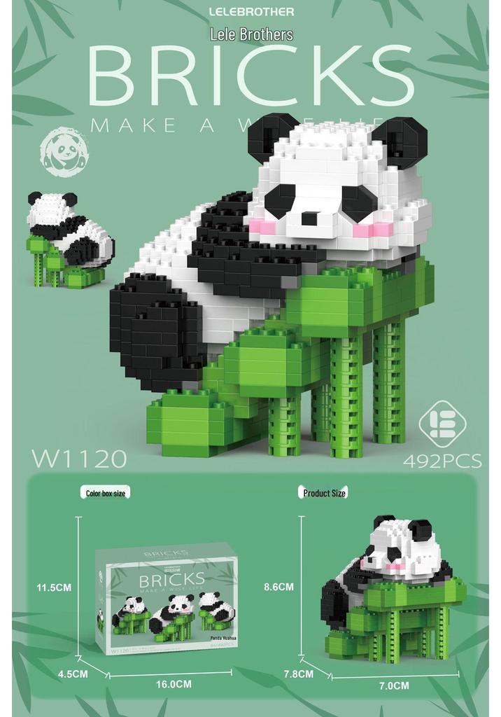 Le Cross-border High Meng Lan Giant Panda Building Blocks - Tiny Educational Toy for June 1st Children's Day