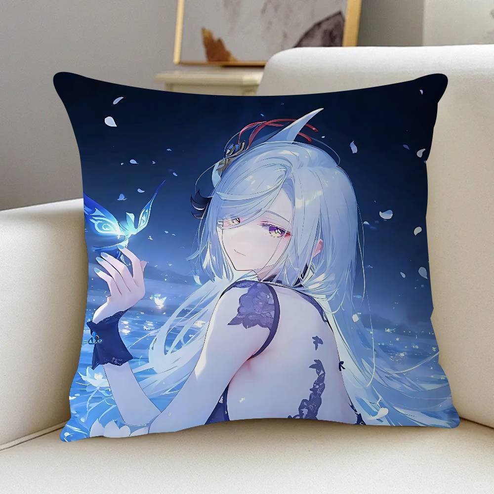 Game S-Shenhe 45*45cm Cushion Cover Pillow Cover Decor Pillowcase Home Pillowcase For Couch Pillow