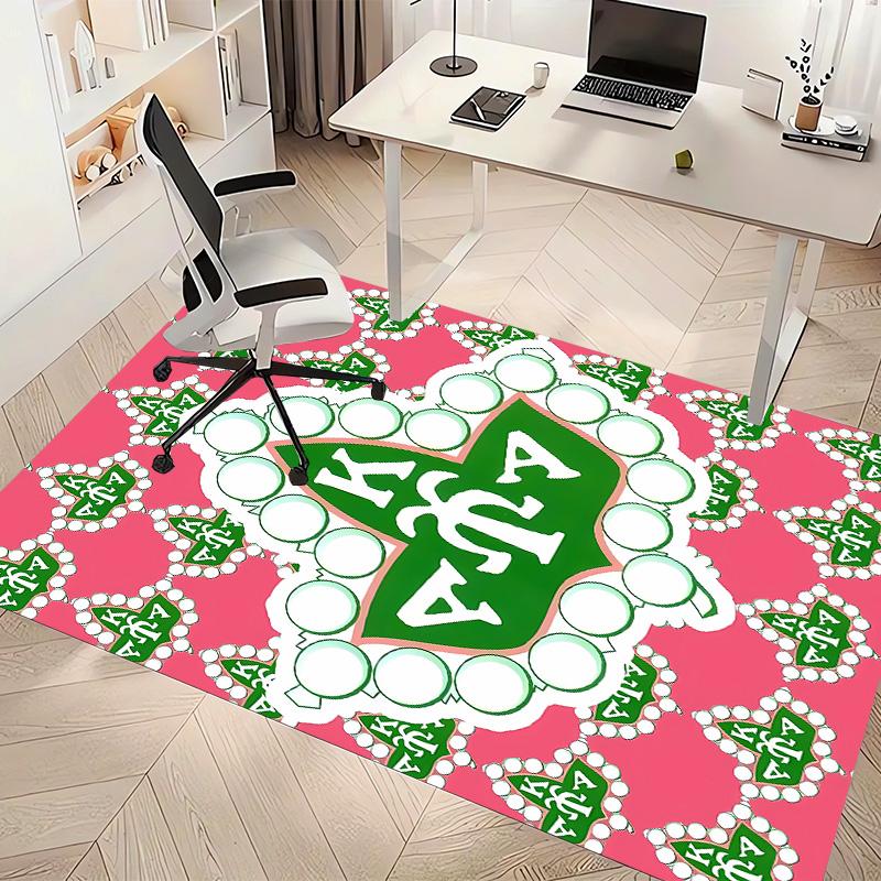 AKA Logo1 Printed Absorbent Washable Carpet, Non-Slip Bathroom Mats, Kitchen Rugs, Yoga Mat,Living Room Entrance, Camping Picnic Rugs