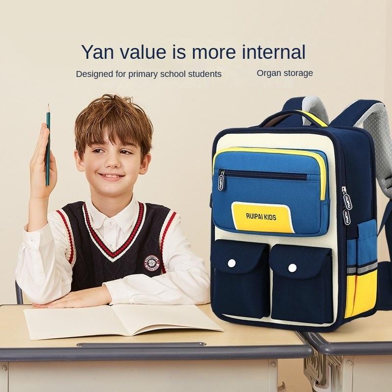 Children's Schoolbags for Grades 1-3, Weight-reducing and Spine-protecting, Large-capacity Primary School Students' Schoolbags