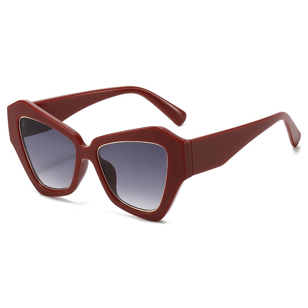 New Retro Fashion Gradient Cat Eye Large Frame Women Sunglasses  Personality Leopard Trend Men Street Shooting Glasses Uv400