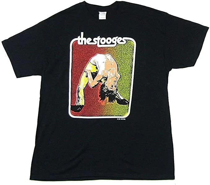 Iggy Pop & The Stooges Bent Backbend Classic Logo Mens Cotton T-Shirt M