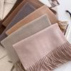 30*180cm Wool Scarf Women Luxury Solid Color Winter Warm Fashion Scarves Tassel Shawls Pashmina Lady Soft Wraps