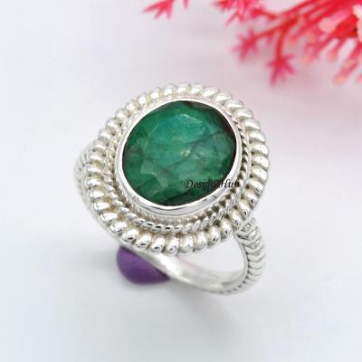 Sakota Mine Smaragd Statement Ring 925 Sterling Silber Damenschmuck als Geschenk