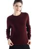 Round Neck Long Sleeve Cashmere Pullover - 2025 Women's Solid Color Knit Base Layer Sweater